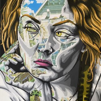 Collages titled "Le Songe" by Annabelle Amory, Original Artwork, Acrylic Mounted on Wood Stretcher frame