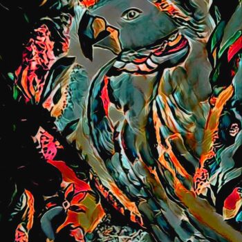 Painting titled "Jungle Gem" by Alexandra Roberts, Original Artwork, Acrylic
