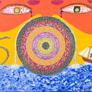Painting titled "Les Larmes de l'océ…" by Vincent Schurck, Original Artwork, Acrylic
