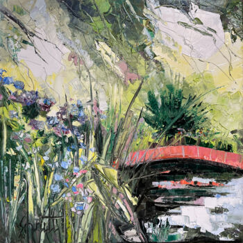 Painting titled "HALF ABSTRACT 36 (P…" by Jean-Paul Schmitt, Original Artwork, Oil Mounted on Wood Stretcher frame