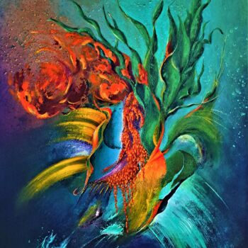 Painting titled "LUXURIANCE" by Patrice Bru, Original Artwork, Acrylic Mounted on Wood Stretcher frame
