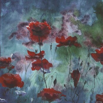 "Vague de coquelicots" başlıklı Tablo Colorlinka tarafından, Orijinal sanat, Suluboya