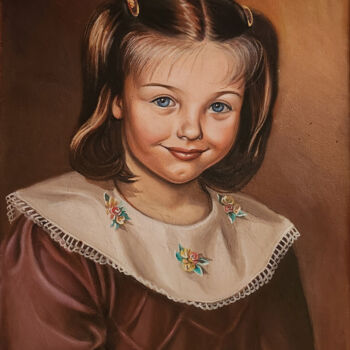 Pittura intitolato "Portrait of a daugh…" da Natalia Bakshina, Opera d'arte originale, Acrilico
