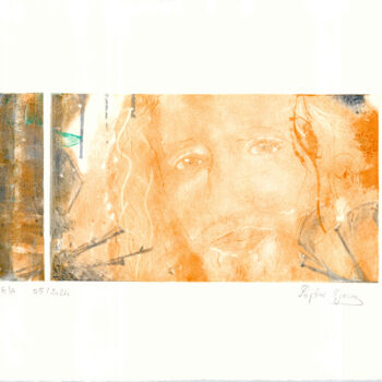 Gravures & estampes intitulée "Portrait d'âme (10)" par Sophie Gerin, Œuvre d'art originale, Monotype