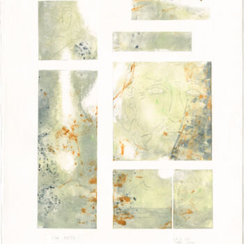 Gravures & estampes intitulée "Père et fils (1)" par Sophie Gerin, Œuvre d'art originale, Monotype