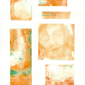 Gravures & estampes intitulée "Père et fils (4)" par Sophie Gerin, Œuvre d'art originale, Monotype
