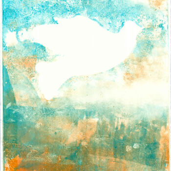 Gravures & estampes intitulée "L'oiseau de paix 1" par Sophie Gerin, Œuvre d'art originale, Monotype