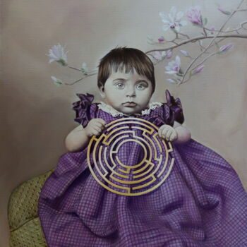 Schilderij getiteld "The Secret" door Gabriele Esau, Origineel Kunstwerk, Olie