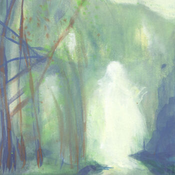 Peinture intitulée "Le livre des rêves" par Sophie Gerin, Œuvre d'art originale, Aquarelle Monté sur Carton