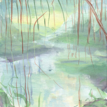 Peinture intitulée "L'orée du bois" par Sophie Gerin, Œuvre d'art originale, Aquarelle Monté sur Carton