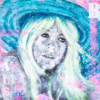 Painting titled "Initials BB" by Ugo Damiani, Original Artwork, Acrylic Mounted on Wood Stretcher frame
