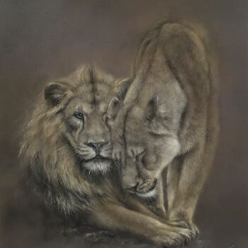Dessin intitulée "Love" par Irene_art, Œuvre d'art originale, Pastel