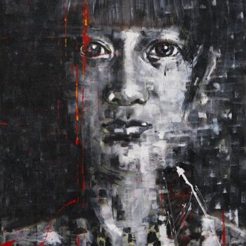 Painting titled "Rencontre Mélancoli…" by Ugo Damiani, Original Artwork, Acrylic Mounted on Wood Stretcher frame