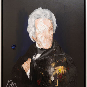 Painting titled "Andrew Jackson" by Tomoya Nakano, Original Artwork, Oil Mounted on Wood Stretcher frame