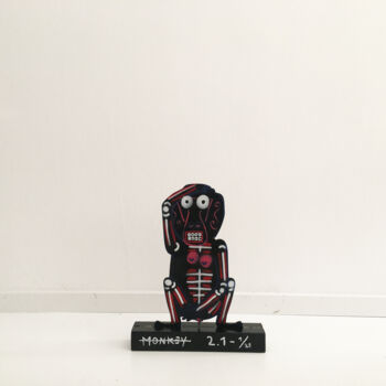 Sculpture titled "MONKEY 2.1" by Frank Willems, Original Artwork, Acrylic