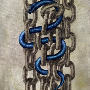 Painting titled "In chains" by Ekaterina Pshenichnaya, Original Artwork, Oil
