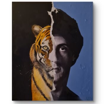 Peinture intitulée "" Eye Of the Tiger "" par Mickael Hert, Œuvre d'art originale, Acrylique