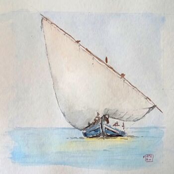 绘画 标题为“sur le NIl” 由Pascal Douffet, 原创艺术品, 水彩