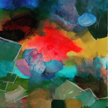 Peinture intitulée "Vert" par Christelle Moreau, Œuvre d'art originale, Acrylique