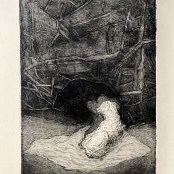 印花与版画 标题为“Landscape from mysi…” 由Merve Can Pekeser, 原创艺术品, 雕刻