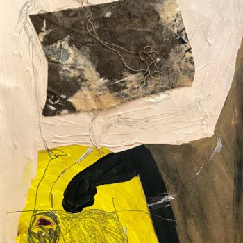 Dessin intitulée "abstract yellow" par Merve Can Pekeser, Œuvre d'art originale, Acrylique