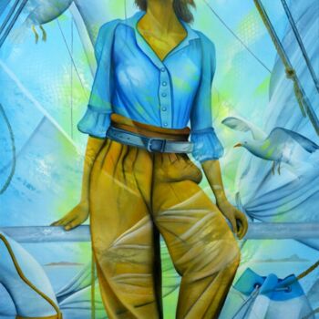 Peinture intitulée "Puisque vous partez…" par Jeannette Guichard-Bunel, Œuvre d'art originale, Huile