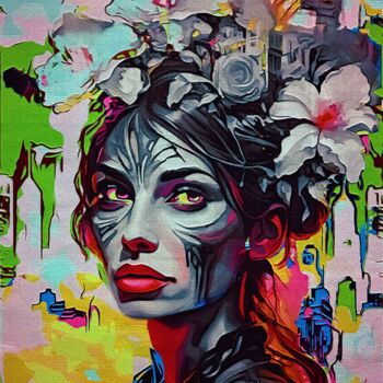 Arte digital titulada "“Colourful Beauty”" por Alexandra Bloodworth, Obra de arte original, Collages digitales
