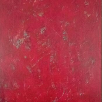 Painting titled "Abstract scarlet" by Vitor Merelim, Original Artwork, Acrylic Mounted on Wood Stretcher frame