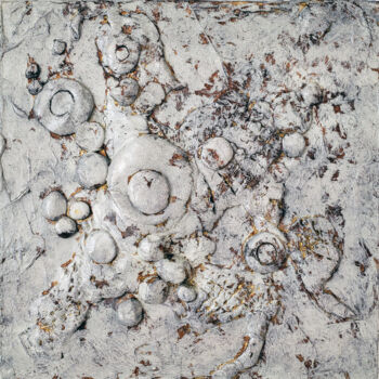Sculpture titled "Formations" by Joyce Fournier, Original Artwork, Clay Mounted on Wood Panel