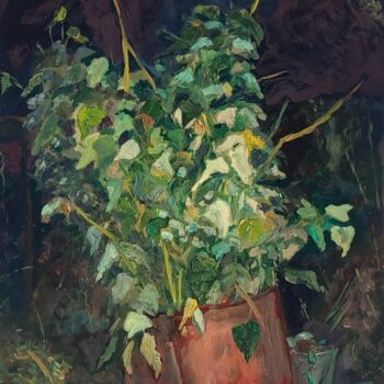 Pittura intitolato "suburban backwoods" da Vladislav Guzeev, Opera d'arte originale, Olio