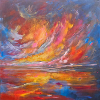 Malerei mit dem Titel "Evening blush" von Sophia Kühn, Original-Kunstwerk, Acryl