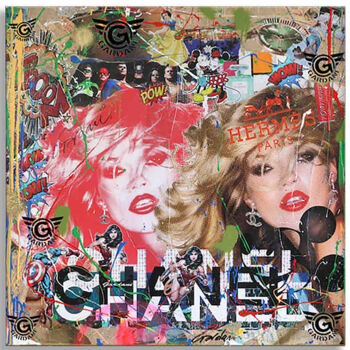 绘画 标题为“Chanel Kate Moss” 由Gardani, 原创艺术品, 丙烯 安装在木质担架架上