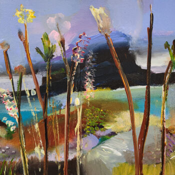 Peinture intitulée "La Bergerie" par Muriel Cayet, Œuvre d'art originale, Acrylique Monté sur Châssis en bois