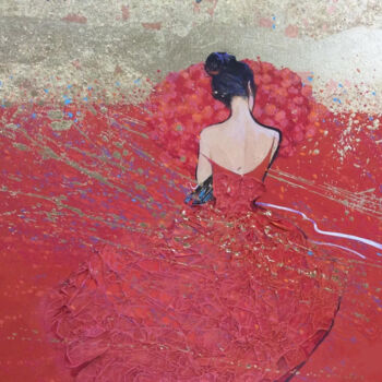 Painting titled "Ballerina after the…" by Lara Vald, Original Artwork, Oil Mounted on Wood Stretcher frame