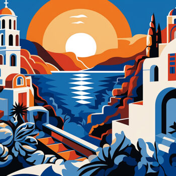 绘画 标题为“Greek island” 由Kosta Morr, 原创艺术品, 丙烯