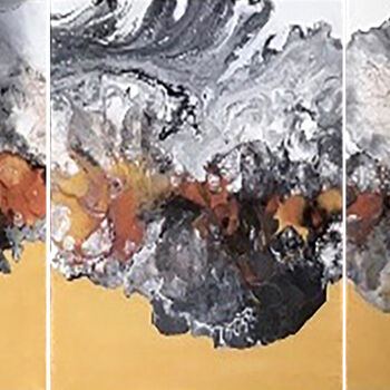 Painting titled "Ebb and Flow of Life" by Thilini De Simon, Original Artwork, Oil