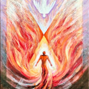 Pintura intitulada "The Divine within m…" por Polina Gerdjikova (POLINA), Obras de arte originais, Acrílico Montado em Armaç…