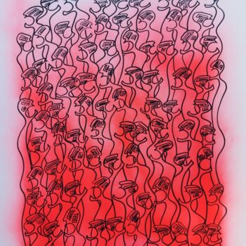 「Nématoïdes des plai…」というタイトルの絵画 Delphine Desseinによって, オリジナルのアートワーク, スプレー式塗料