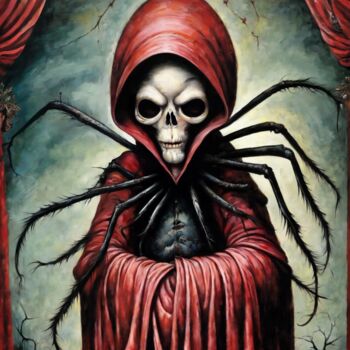 Painting titled "Arachnid Mantle" by Alexandr Kuznetsov, Original Artwork, Acrylic Mounted on Wood Stretcher frame