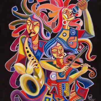 绘画 标题为“Harmonious Melodies” 由Hiran Sumith Fernando, 原创艺术品, 丙烯
