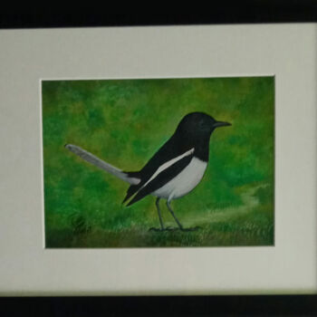 Pittura intitolato "Avian Melodies" da Hiran Sumith Fernando, Opera d'arte originale, Acrilico Montato su Vetro