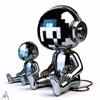 Digital Arts titled "mélomane pixels" by Allegra Art, Original Artwork, AI generated image