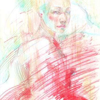 Dibujo titulada "Safe sacrifice" por Valeria Yscava, Obra de arte original, Lápiz