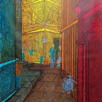 绘画 标题为“Varanasi Street 10” 由Abhishek Pandey, 原创艺术品, 丙烯