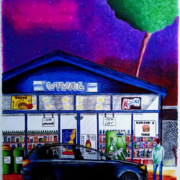 Drawing titled "Questionnement" by Steeven Maitre, Original Artwork, Ballpoint pen
