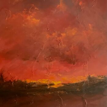 Painting titled "Desert Heat" by Lee Davis, Original Artwork, Pigments Mounted on Wood Stretcher frame
