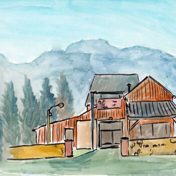 Peinture intitulée "Ô Pi d'la Voye" par Antoine Dazy, Œuvre d'art originale, Aquarelle
