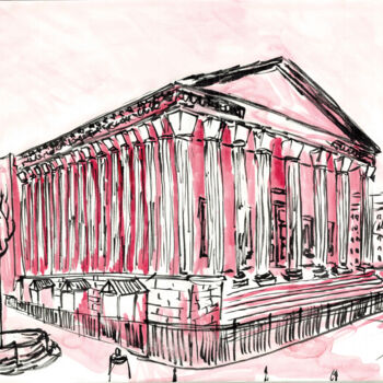 Peinture intitulée "Église de la Madele…" par Antoine Dazy, Œuvre d'art originale, Aquarelle