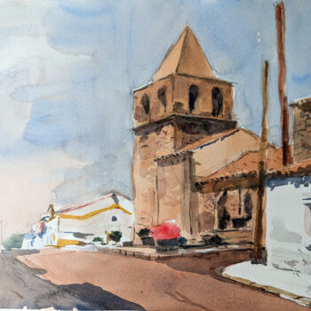 Painting titled "El Carrascalejo - V…" by Vincent Monluc, Original Artwork, Watercolor