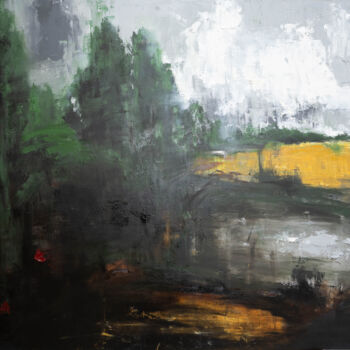 Painting titled ""Stratford Mill con…" by Tomoya Nakano, Original Artwork, Oil Mounted on Wood Stretcher frame